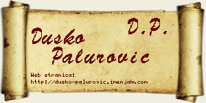 Duško Palurović vizit kartica
